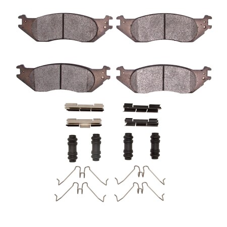 Heavy Duty Pads And Hardware Kit, For High Speed/Towing/Off-Roading, Low Noise, Low Dust, Front